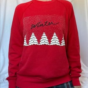 Vintage Red Graphic Sweatshirt